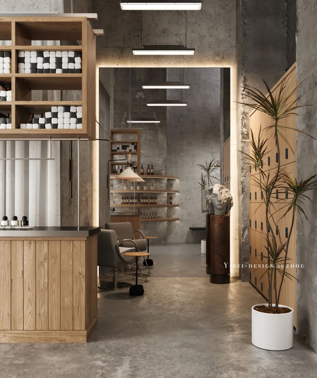 解构工业美学中的美发新体验丨商业空间设计丨YIBEI DESIGN SUZHOU-13