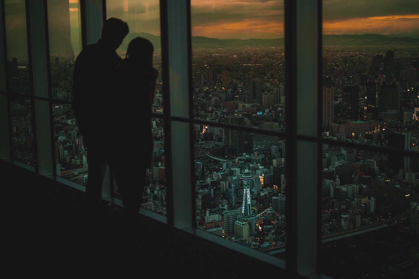 大阪日落余晖城市景观丨日本大阪-8