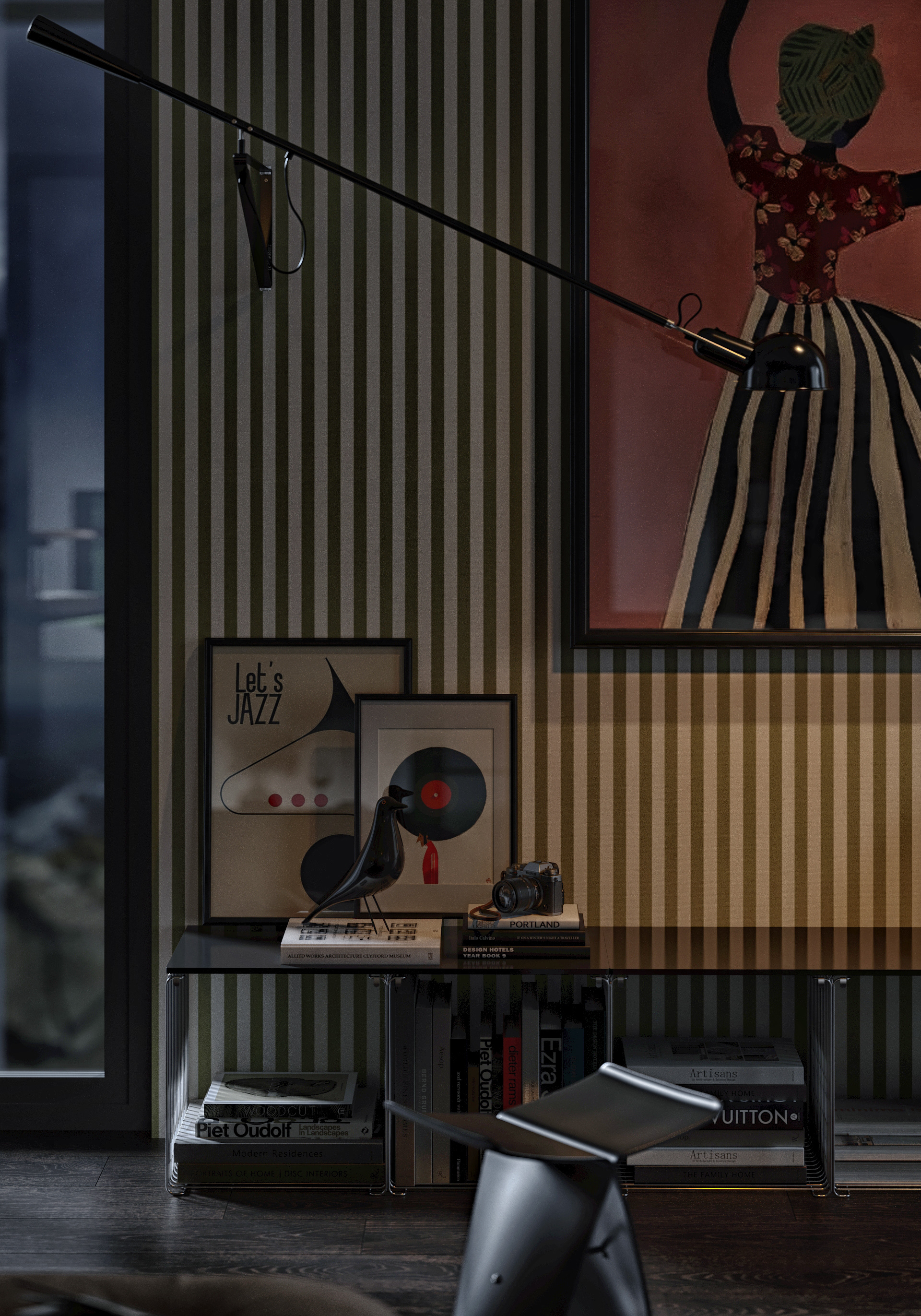 Mid-Century Style Home | Living Area-6