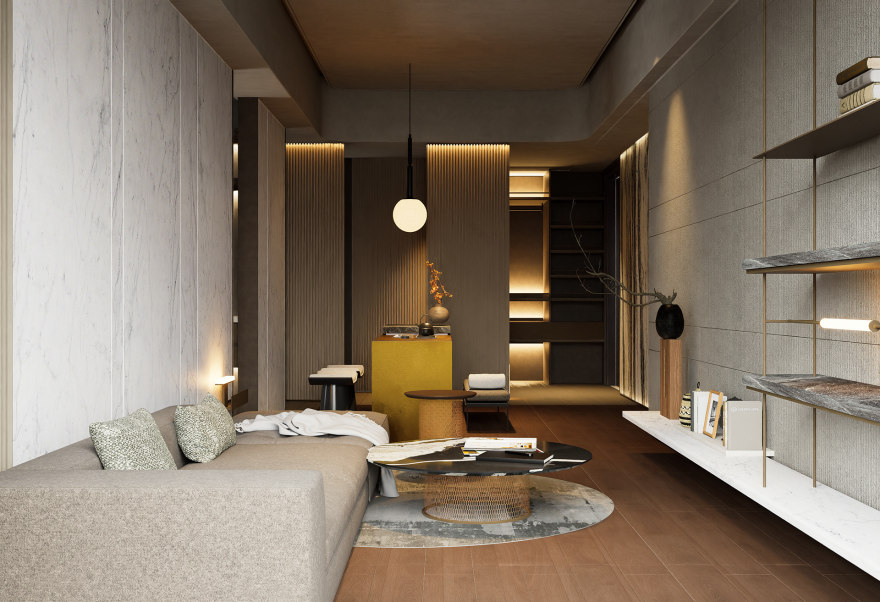 琢光石境・城市靜奢居,弧影棲所・城市輕奢私寓丨中国台湾丨藍雅設計事務所-31