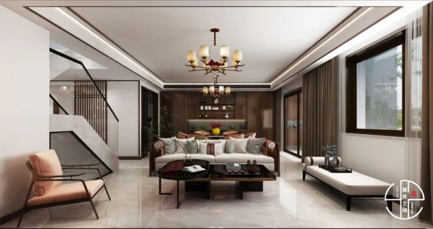 新中式风格 · 红星天铂晗园叠拼住宅设计丨原筑空间孙丽娜设计组-34