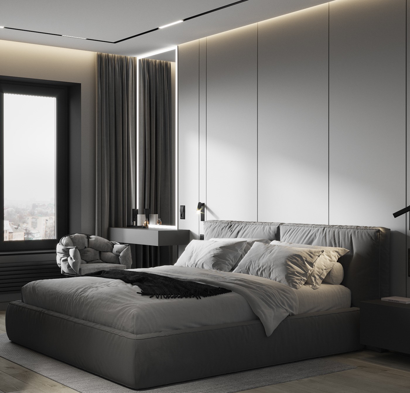 高级灰色系小空间公寓设计 超精致-15