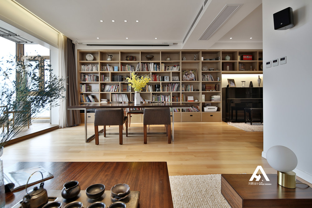 南昌莱蒙都会平层,书卷气息客厅设计-11
