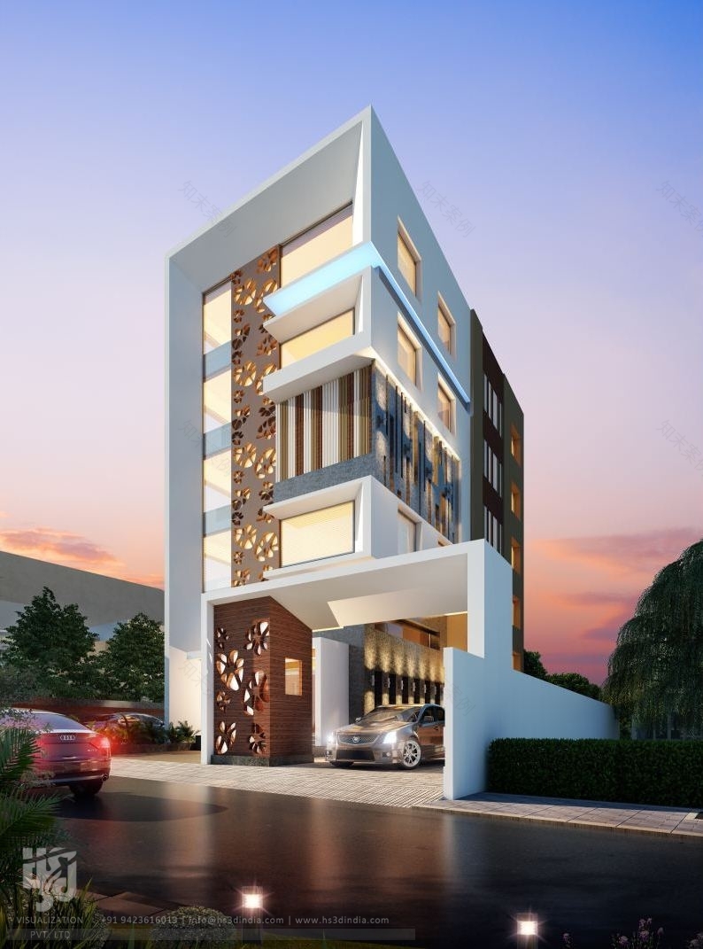 HS 3D 印度打造惊艳夜景商业建筑-18