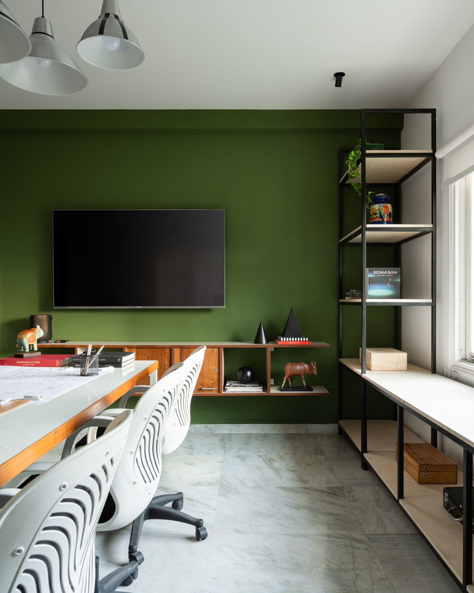 Hyderabad 3BHK公寓改造成时尚办公空间丨印度-16