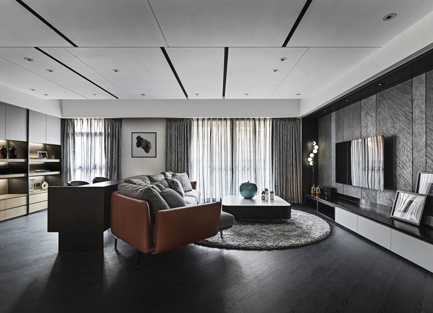 台湾 90㎡墨艺藏金住宅丨中国台湾-8