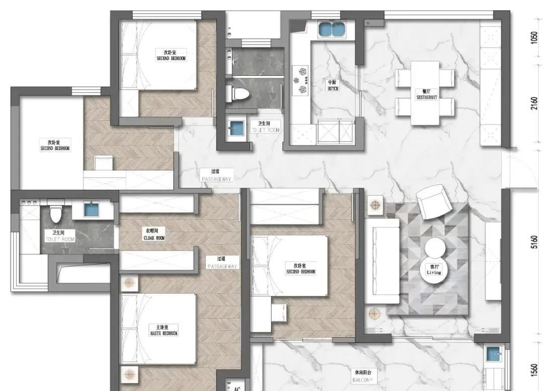140㎡美式公寓设计丨中国芜湖丨芜湖鸿鹄设计-1