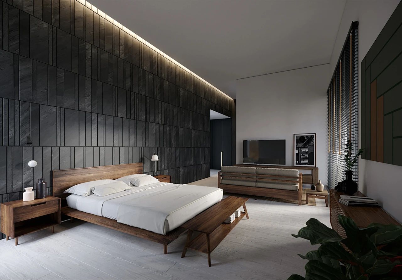 私人空间的艺术品——100 款卧室背景墙设计鉴赏-88