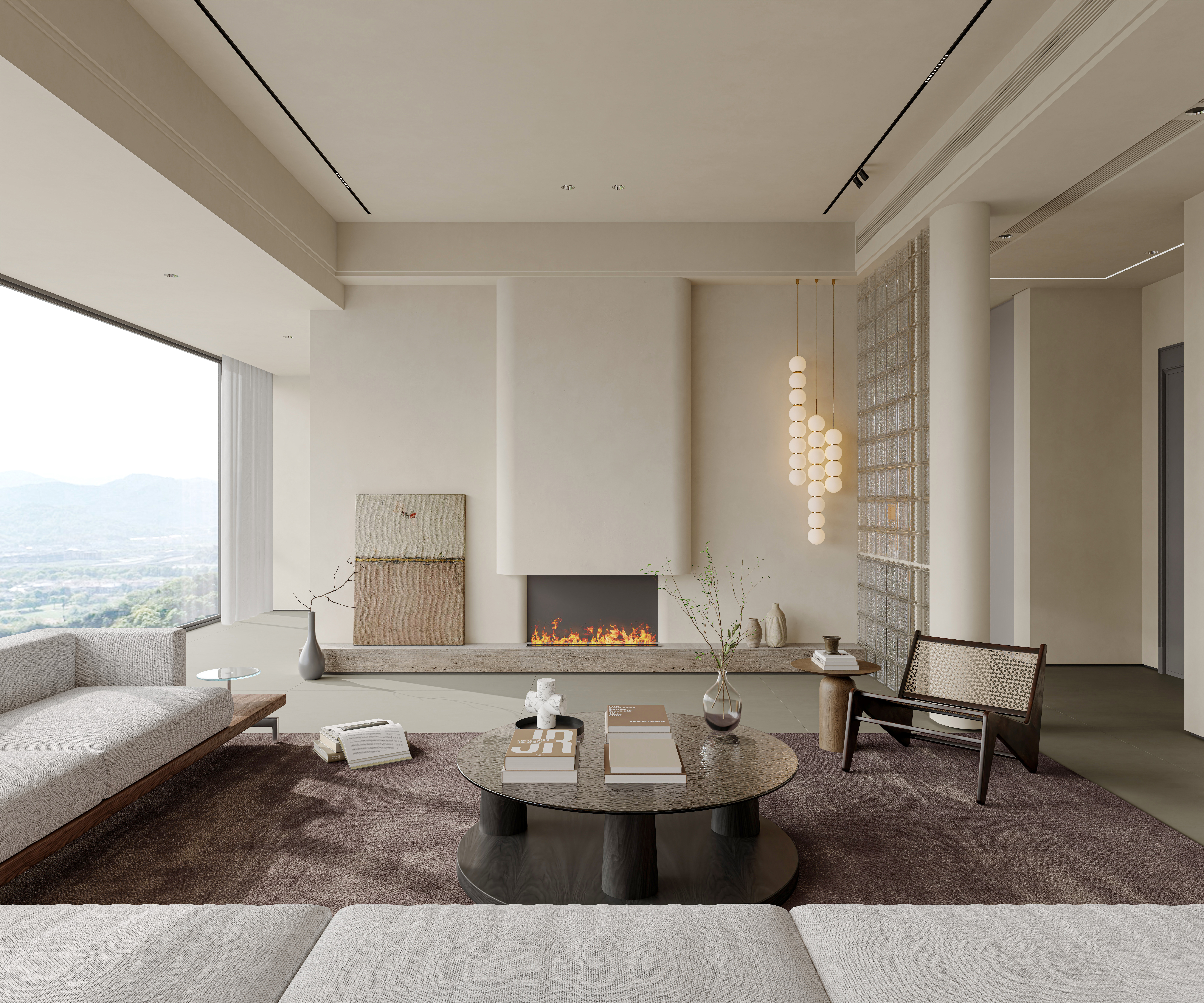 现代极简客餐厅,主卧,次卧,书房设计-10