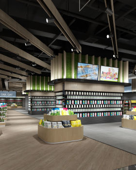 Supermarket interior design of in shanghai 3D model