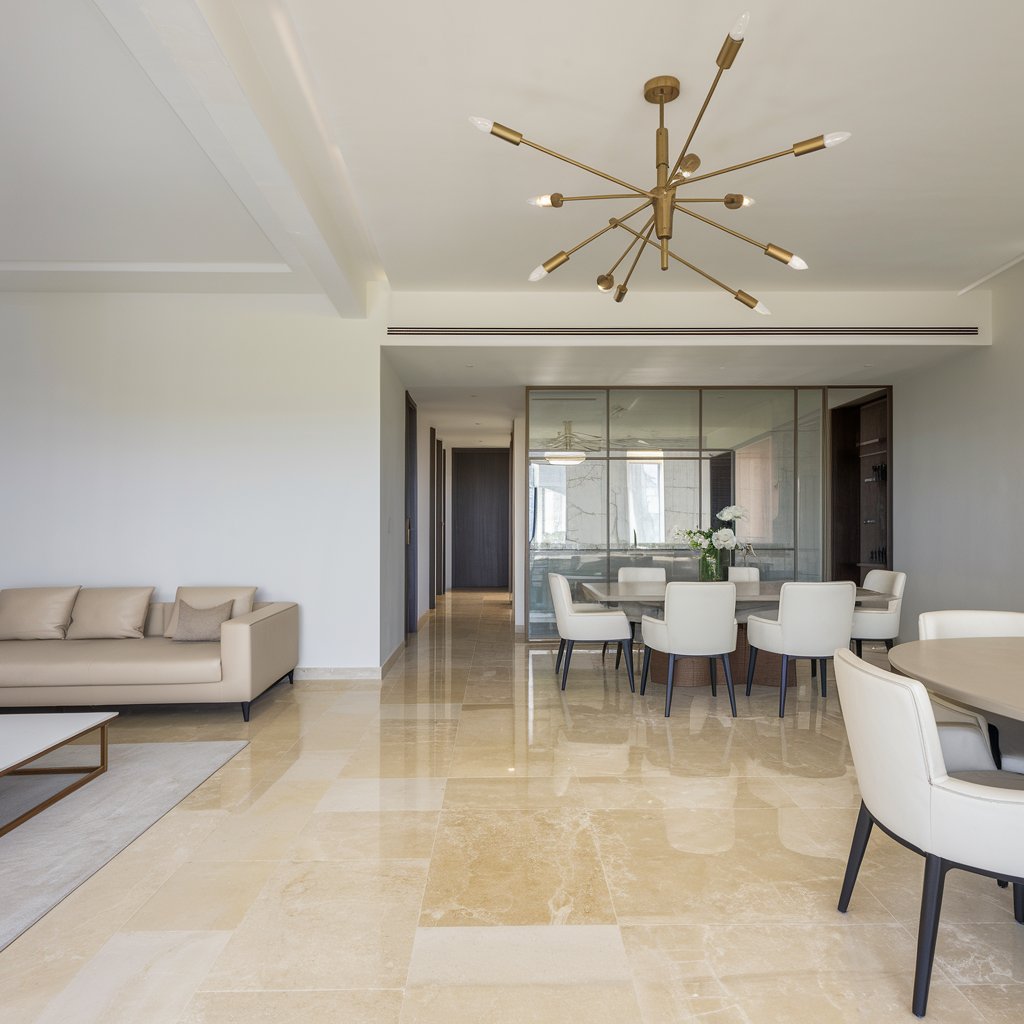 奢华米色与白色大理石餐厅设计-32