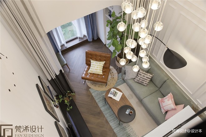 15万元三居105平米装修案例_效果图 - 独特的复式，有温度有格调的北欧之家 - 设计本-15