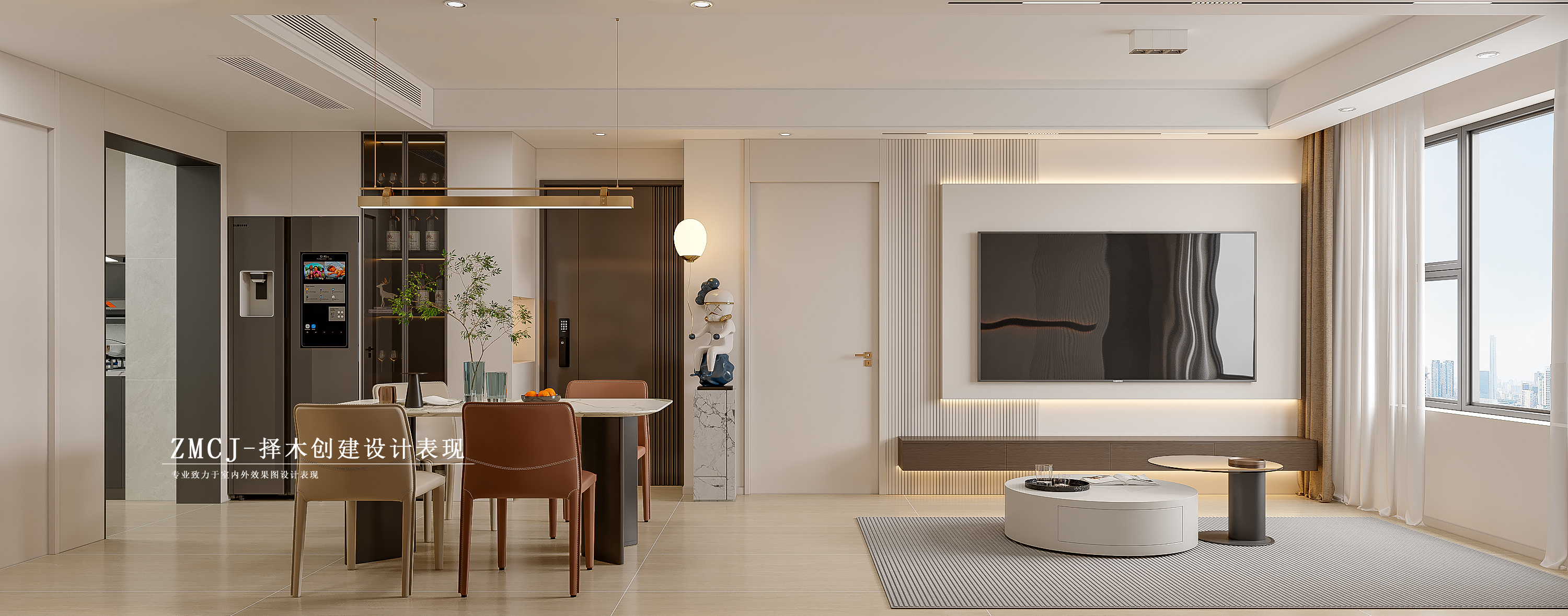 家装-现代客餐厅主卧干区-4