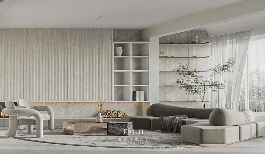 合肥 260㎡现代休闲风叠墅,打造三口之家生活艺术空间-2