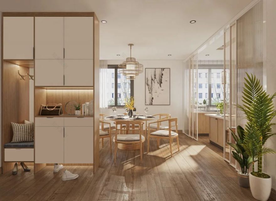 现代原木风四室一厅设计丨业之峰装饰-27