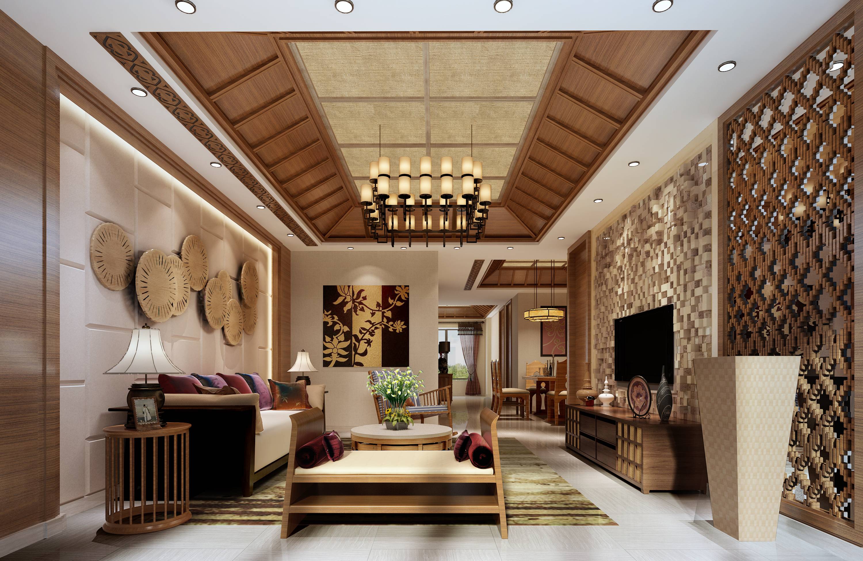 新中式 中式古典 奢华家装别墅样板房-5-17