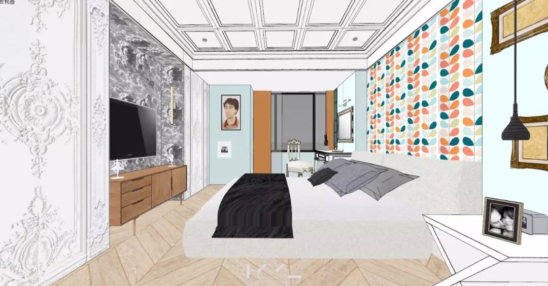 南京现代混搭风格客厅,360°旋转电视架酷炫登场-52