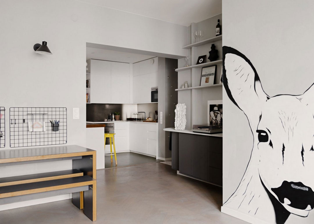 瑞典风格公寓 | 色彩碰撞的宁静空间-8