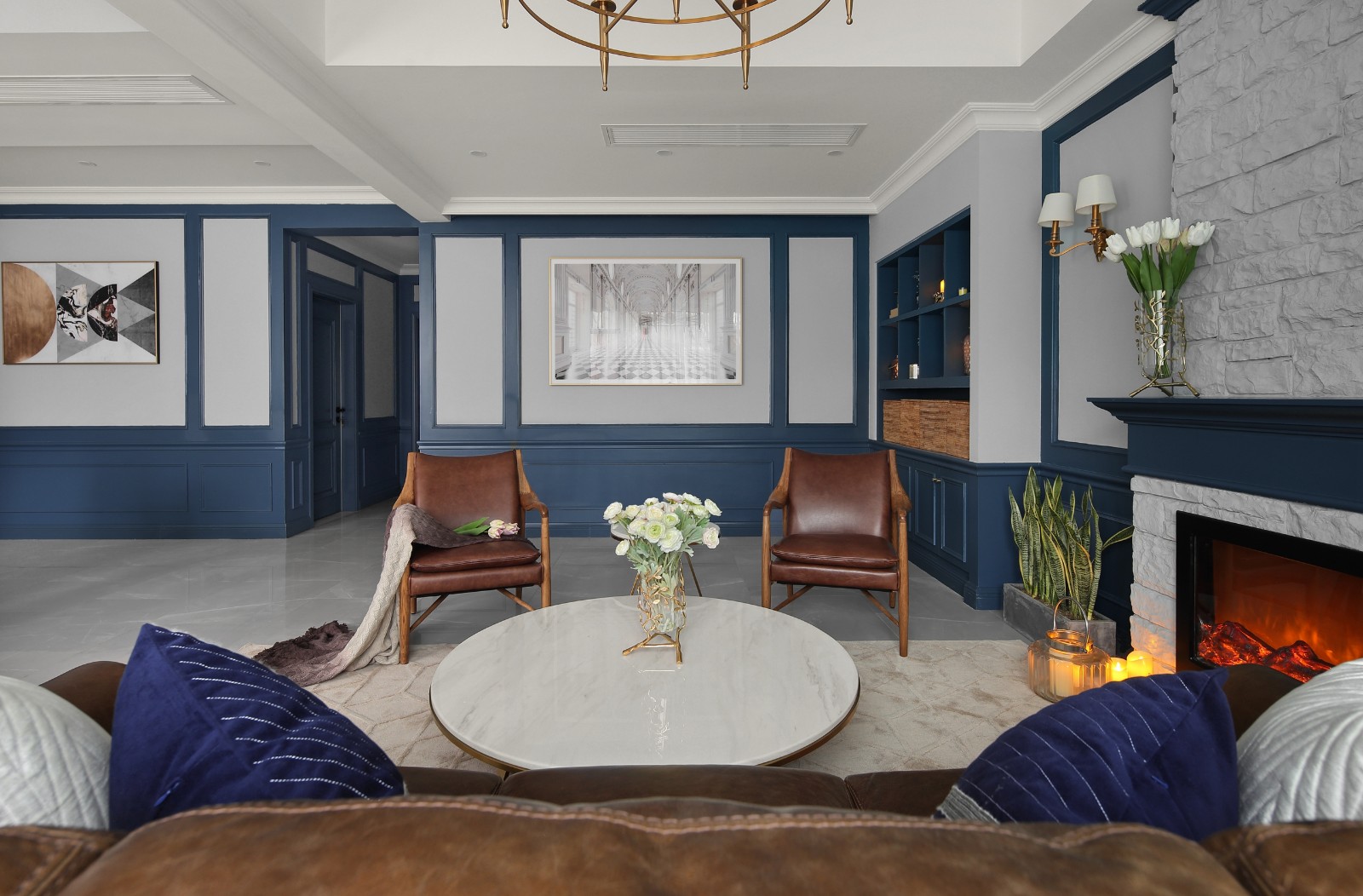 清羽设计 · 成都 178㎡优雅灰蓝家居,打造舒缓港湾氛围-21