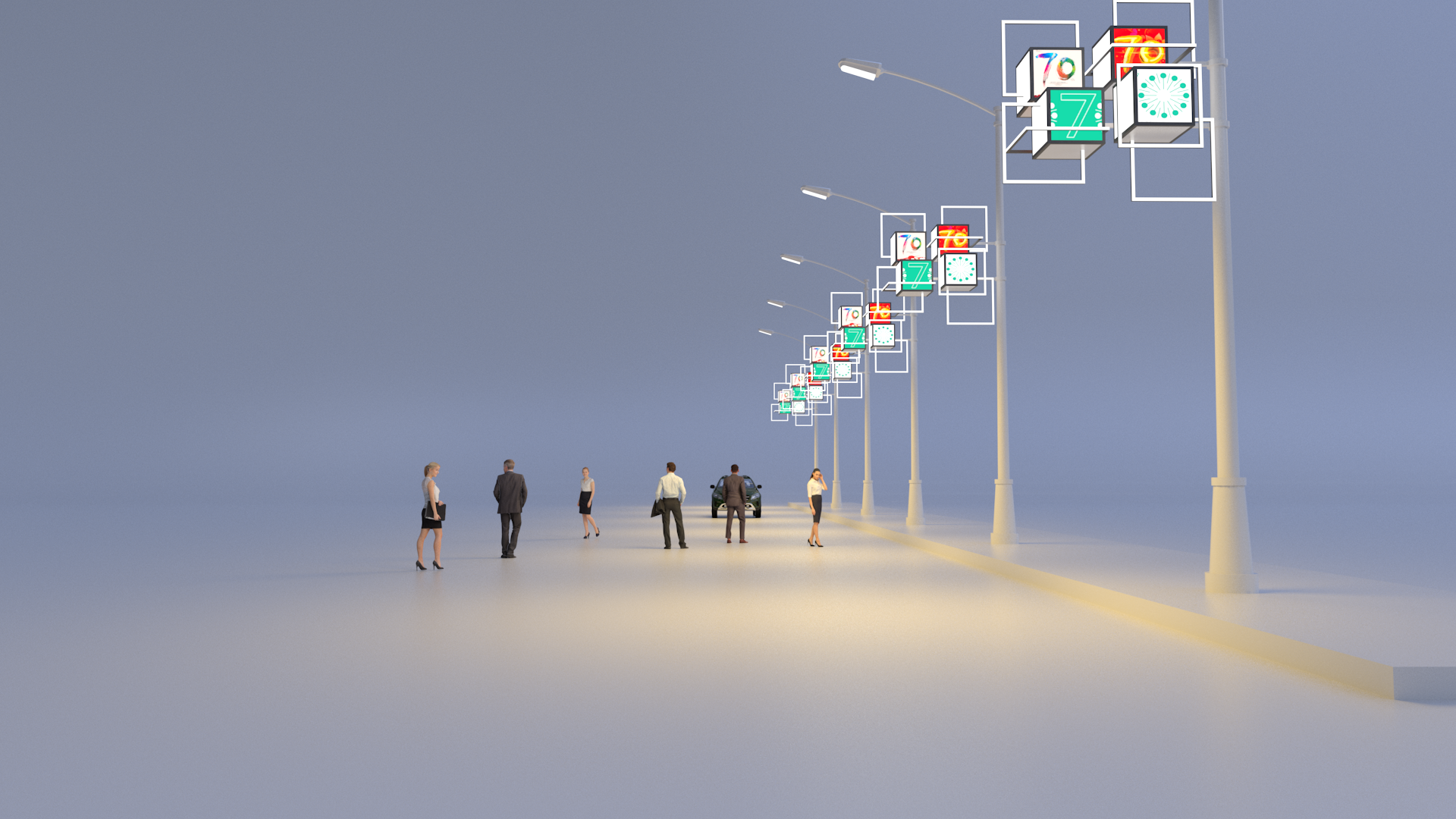 国庆70周年,北京西山路灯景观-0