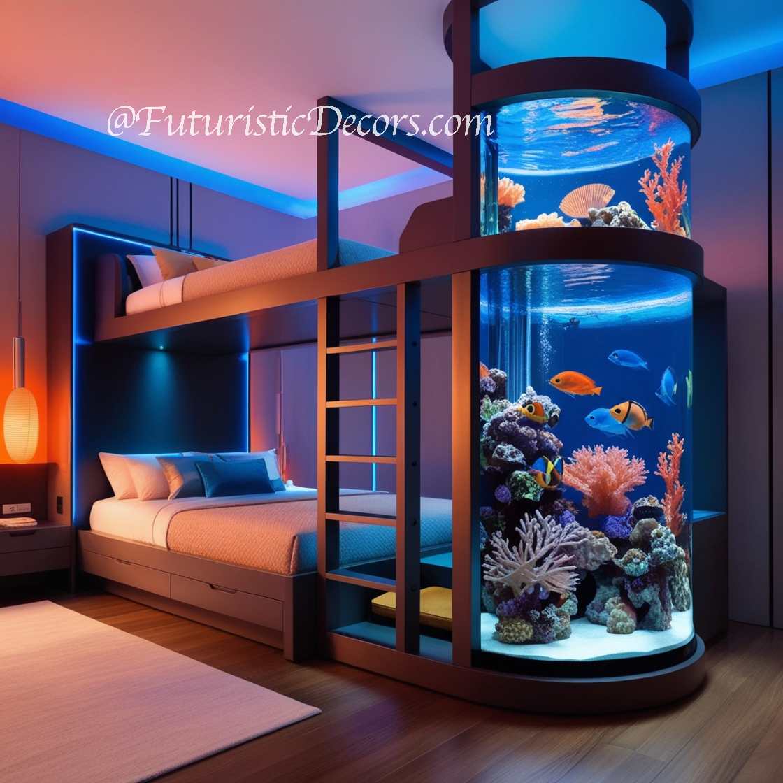 水族馆双层床设计丨FuturisticDecors-143