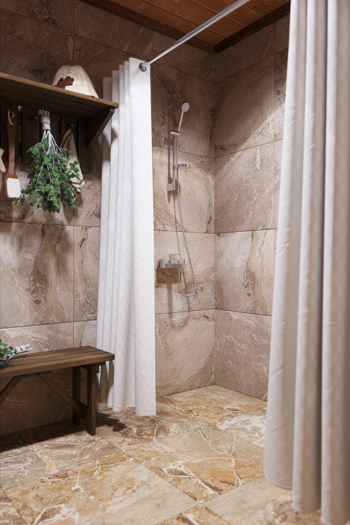 乡村别墅,郊区别墅的桑拿房及配套空间-9