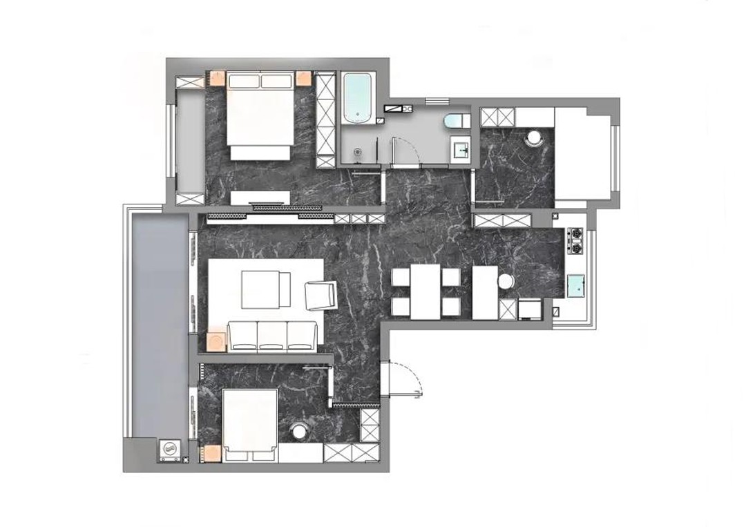 淮北碧桂园精装房改造丨中国淮北丨云景设计-11