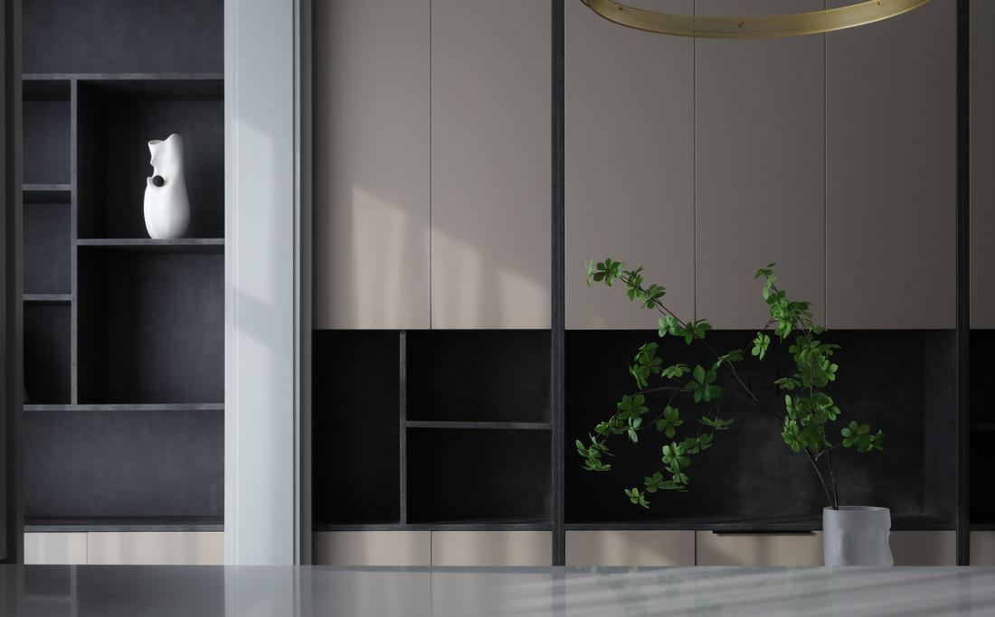 玄关景窗引视线,客餐吧台巧分割-17