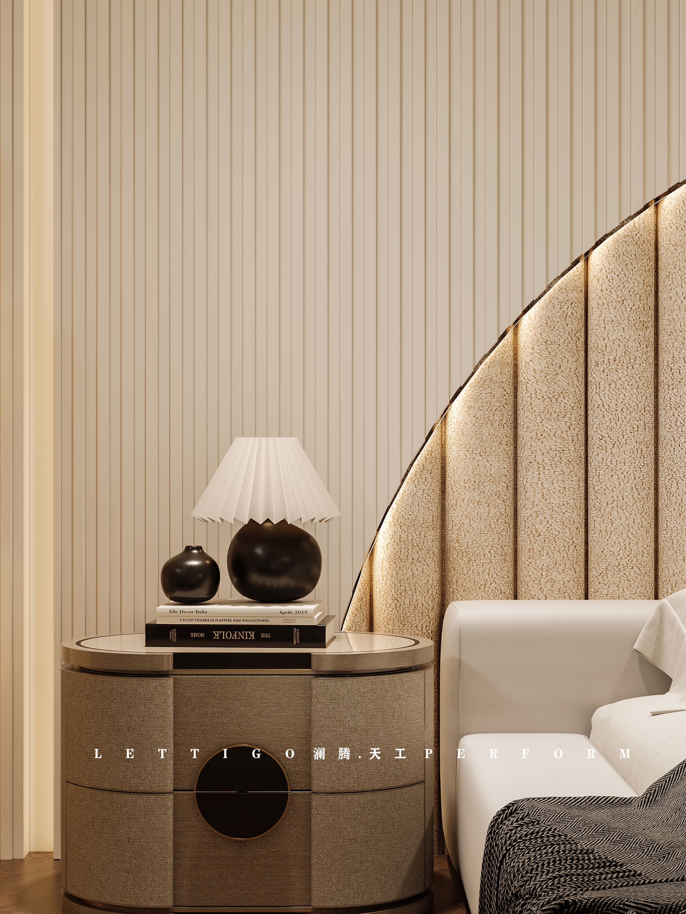 现代奶油法式复式住宅，温柔奶调+复古撞色，精致优雅-17