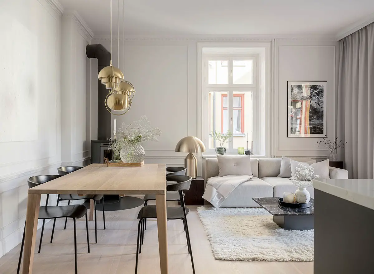 瑞典 66m2 优雅公寓设计-1