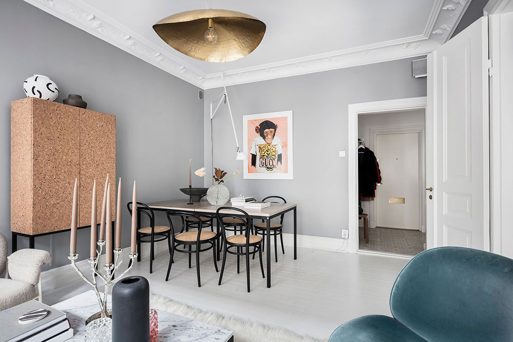 北欧风格清新公寓,色彩碰撞的宁静空间-18