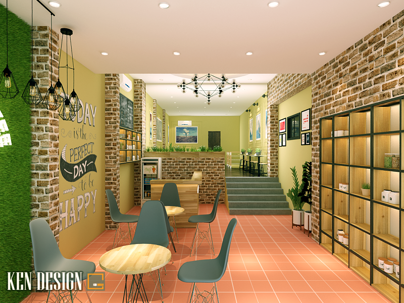 Quán trà sữa cô Thu phong cách hiện đại - Bản thiết kế 3D-17