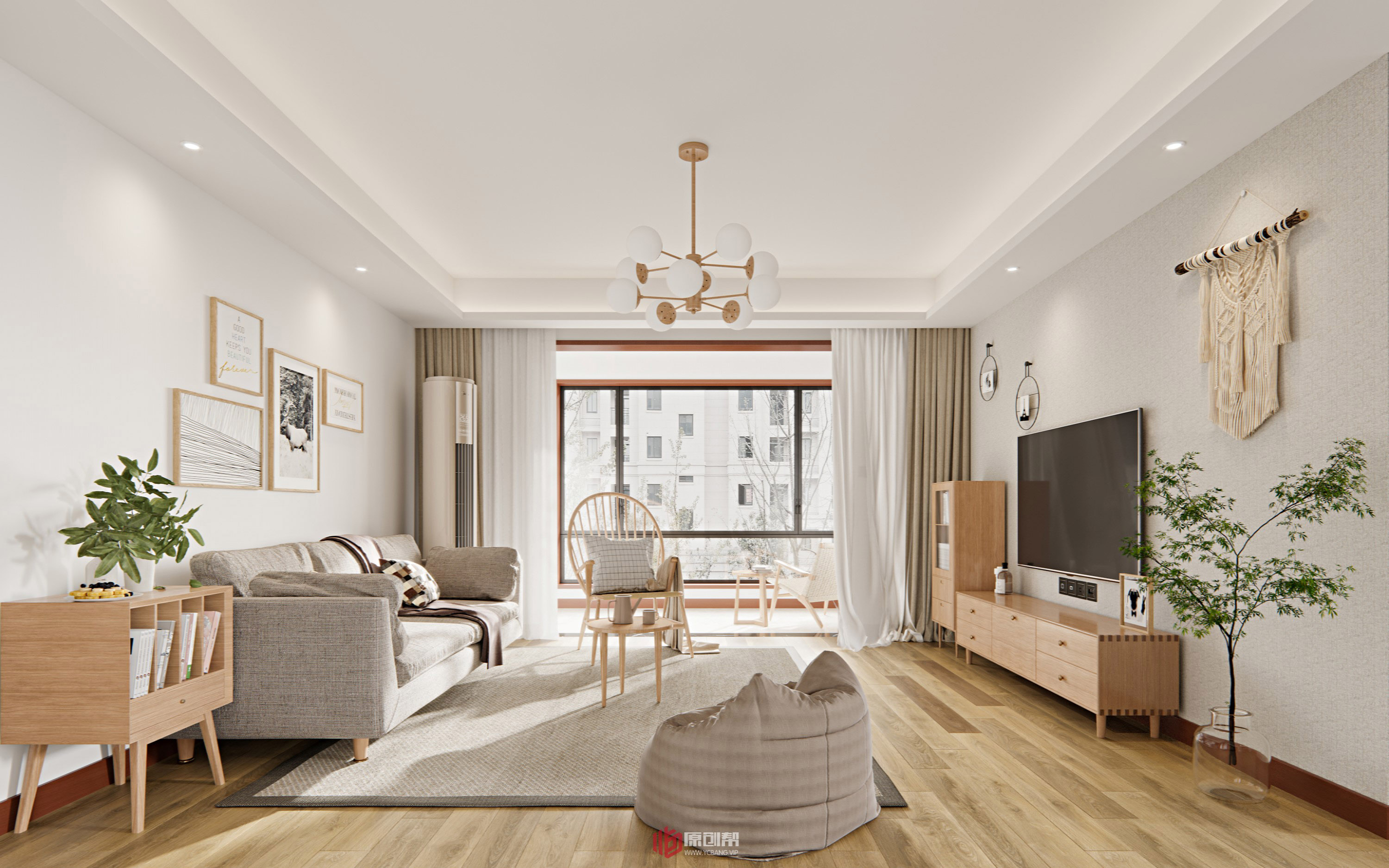 现代北欧客餐厅设计丨中国北京丨原创帮（设计帮）-6