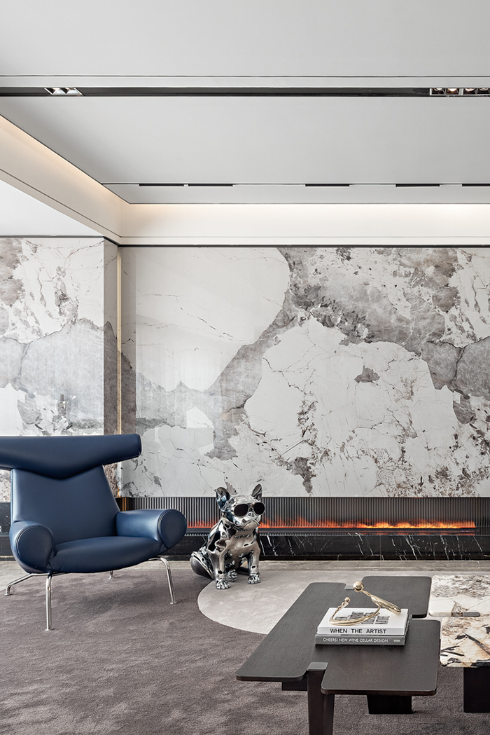 蓝调大平层 · 现代艺术与生活的完美融合丨中国台州丨壹新设计,恩嘉设计-0