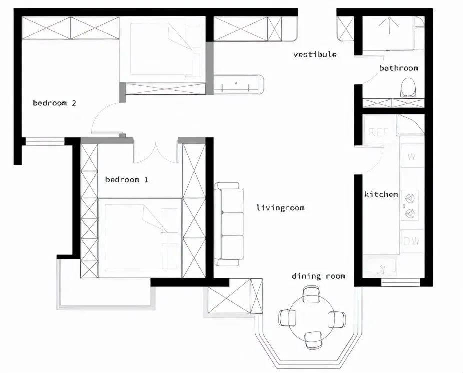 73m²小户型两房设计-7