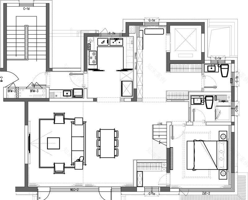 郑州永威上和郡叠层样板房——现代简约自然品味空间-6