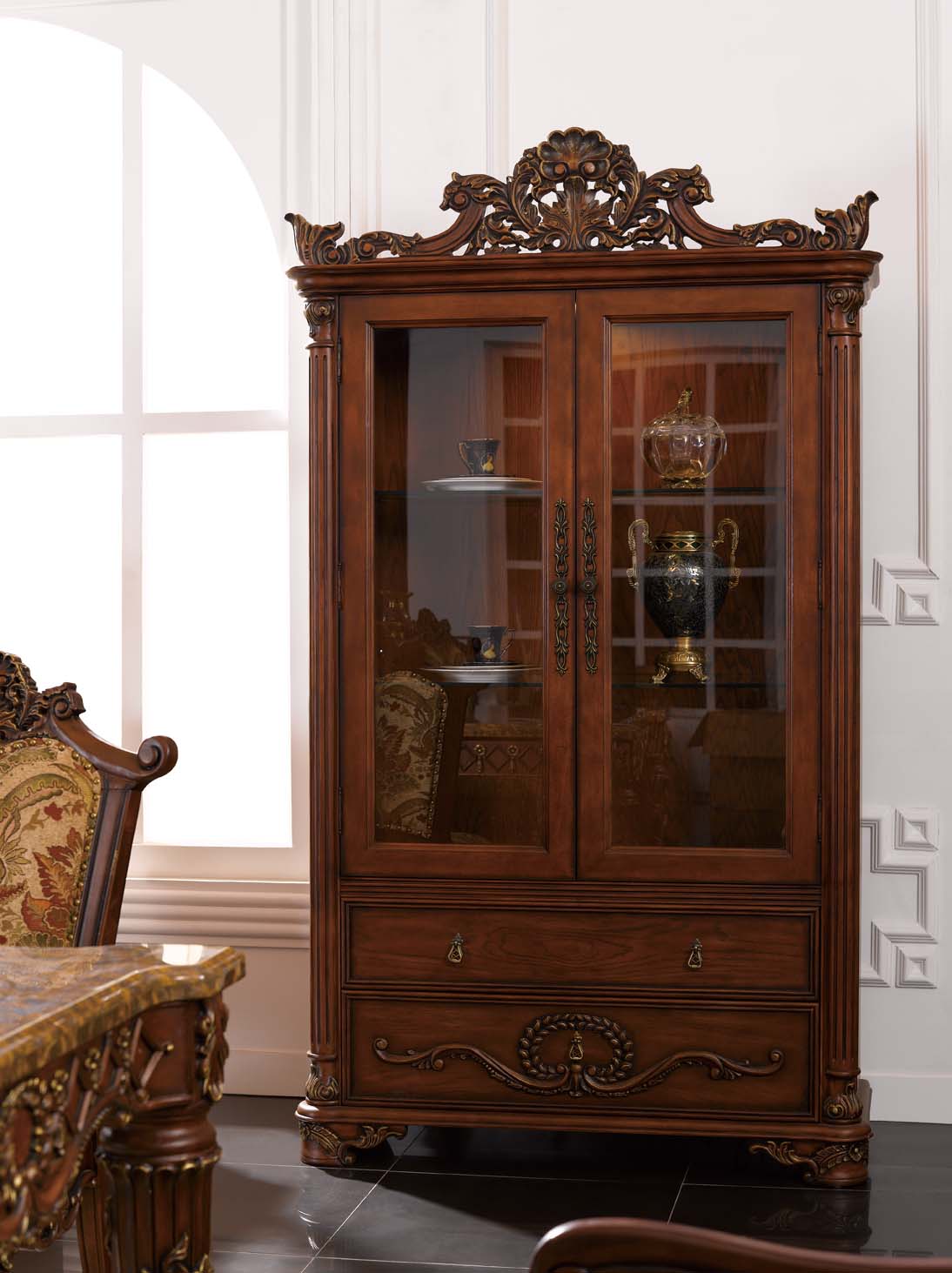 高清古典美式风格 卧室客厅餐厅书房家具场景图片素材-33