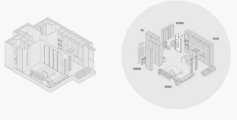 30㎡小户型公寓设计丨Barinov Andrey-2