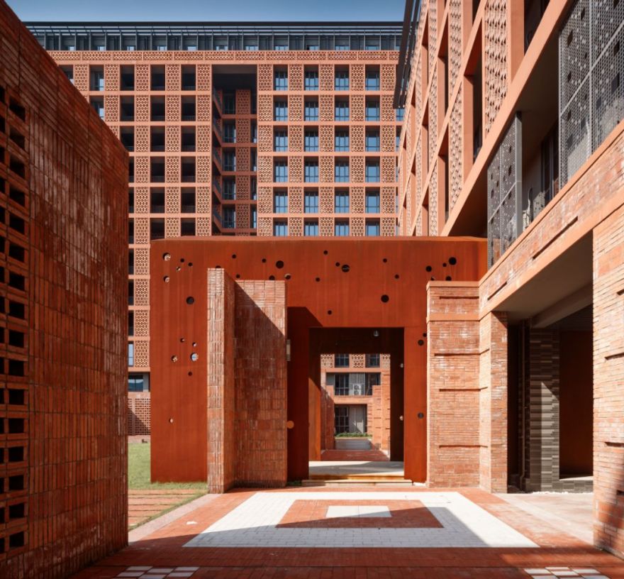 浙大人文学院新楼,红砖墙裙复兴建筑文学传统-18