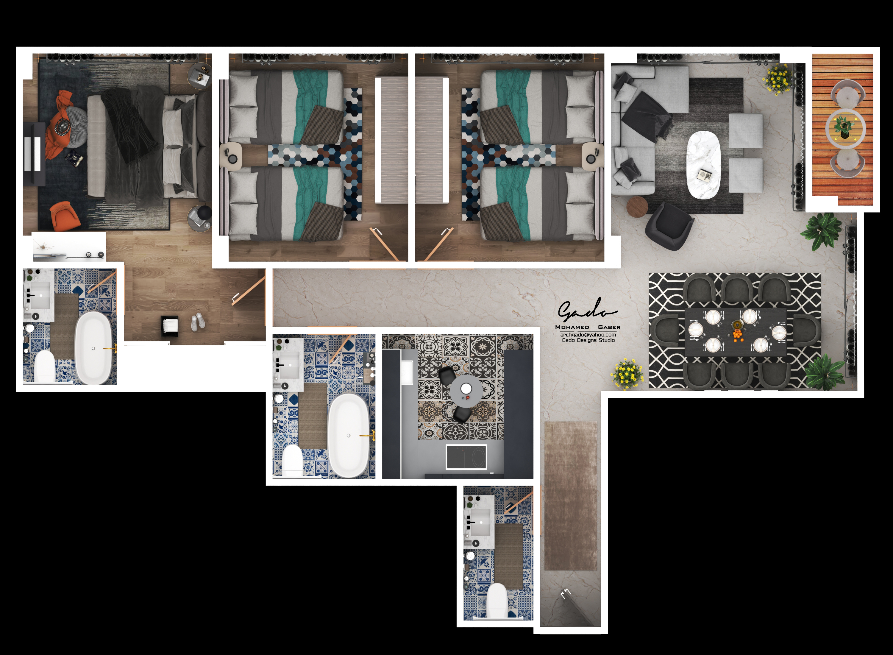 ‎Residental Floor - 3D Plans-5
