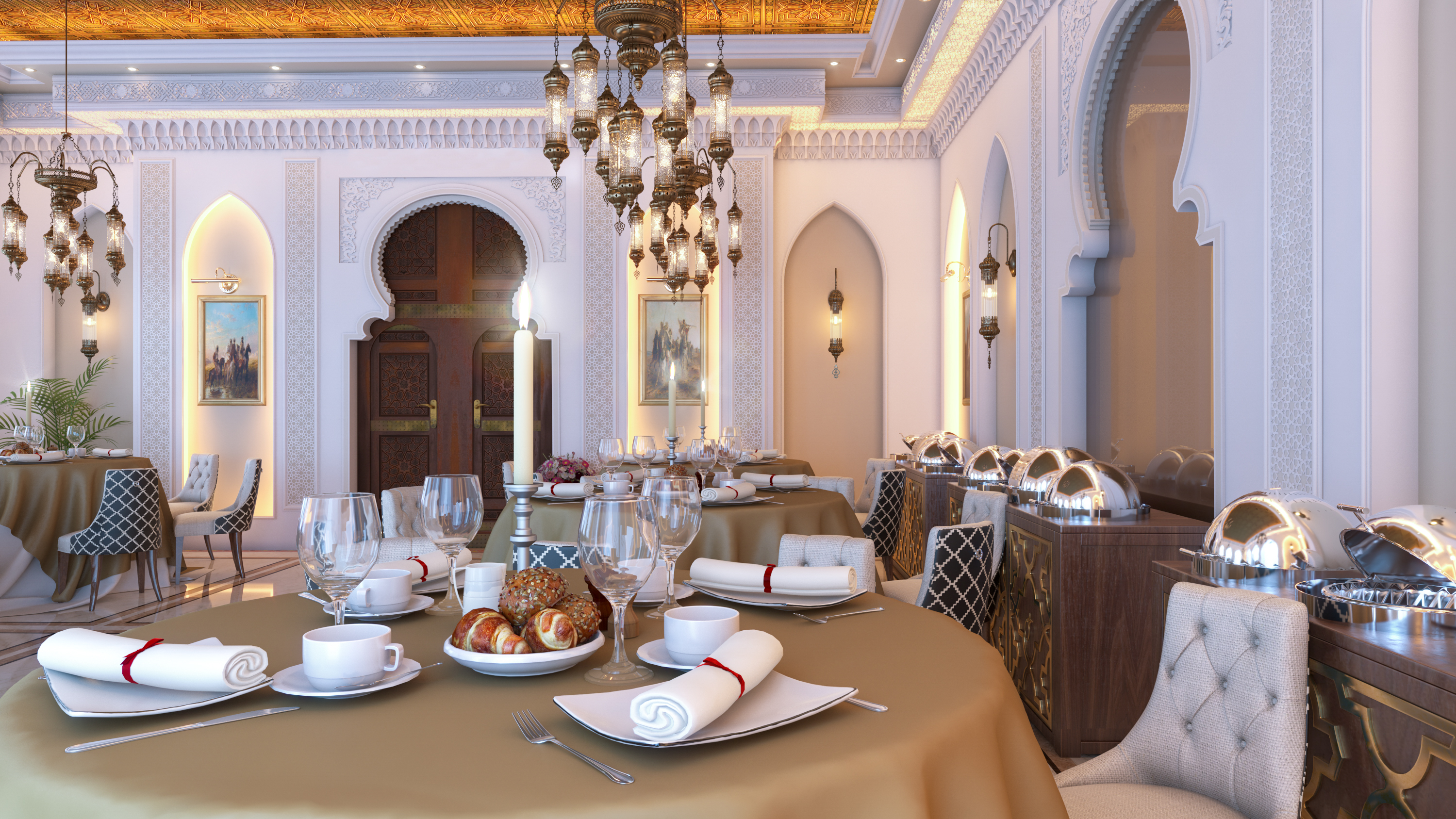 Moroccan style villa in KSA ( Dining Room)-3