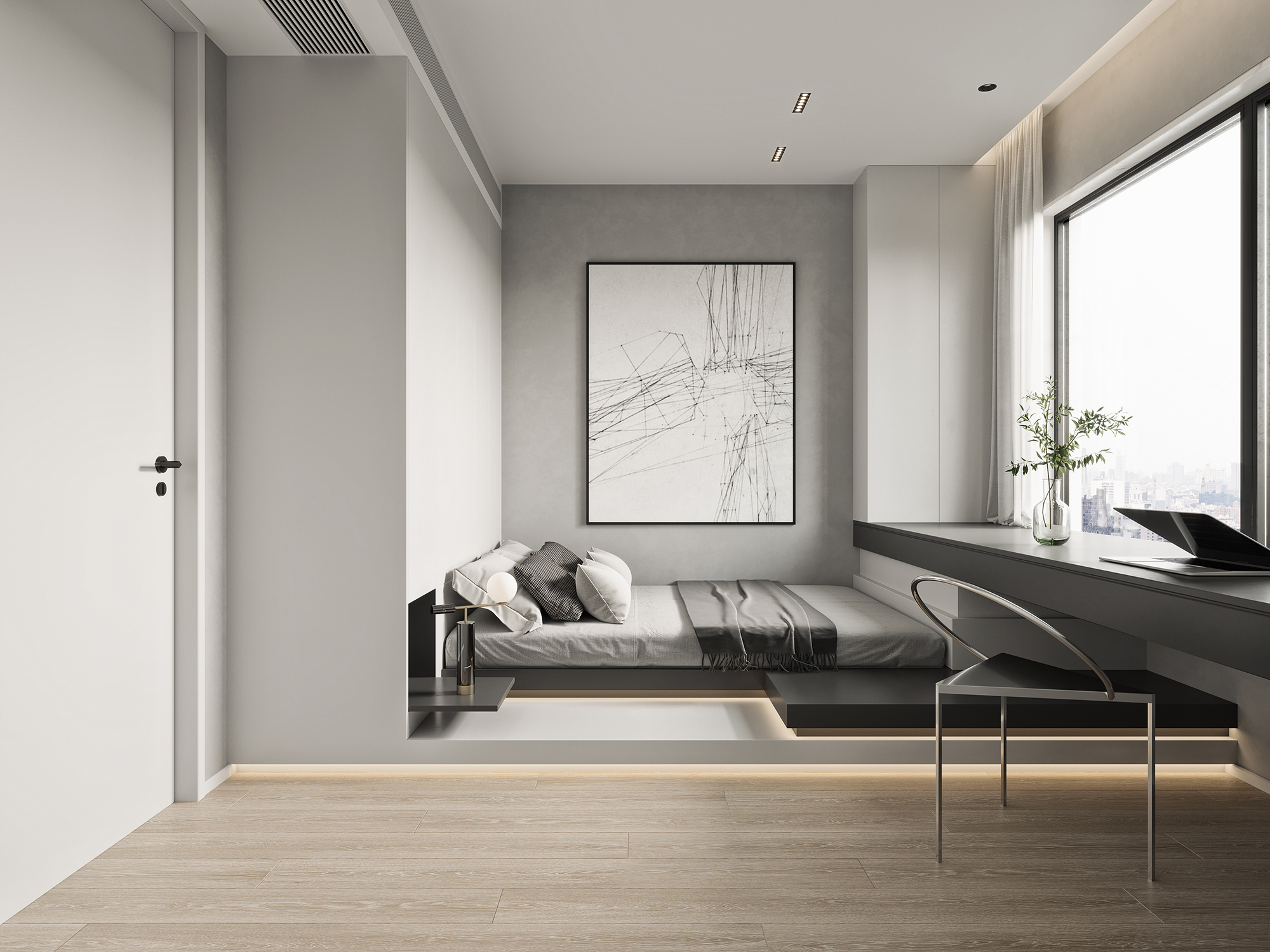 现代简约卧室设计典范丨S·T 表现-4