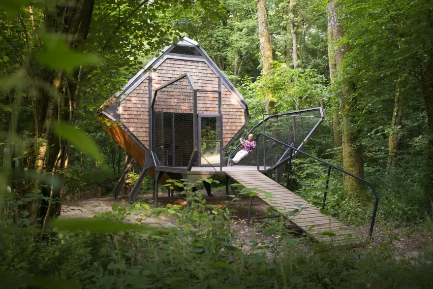 法国森林中的野奢小屋-16