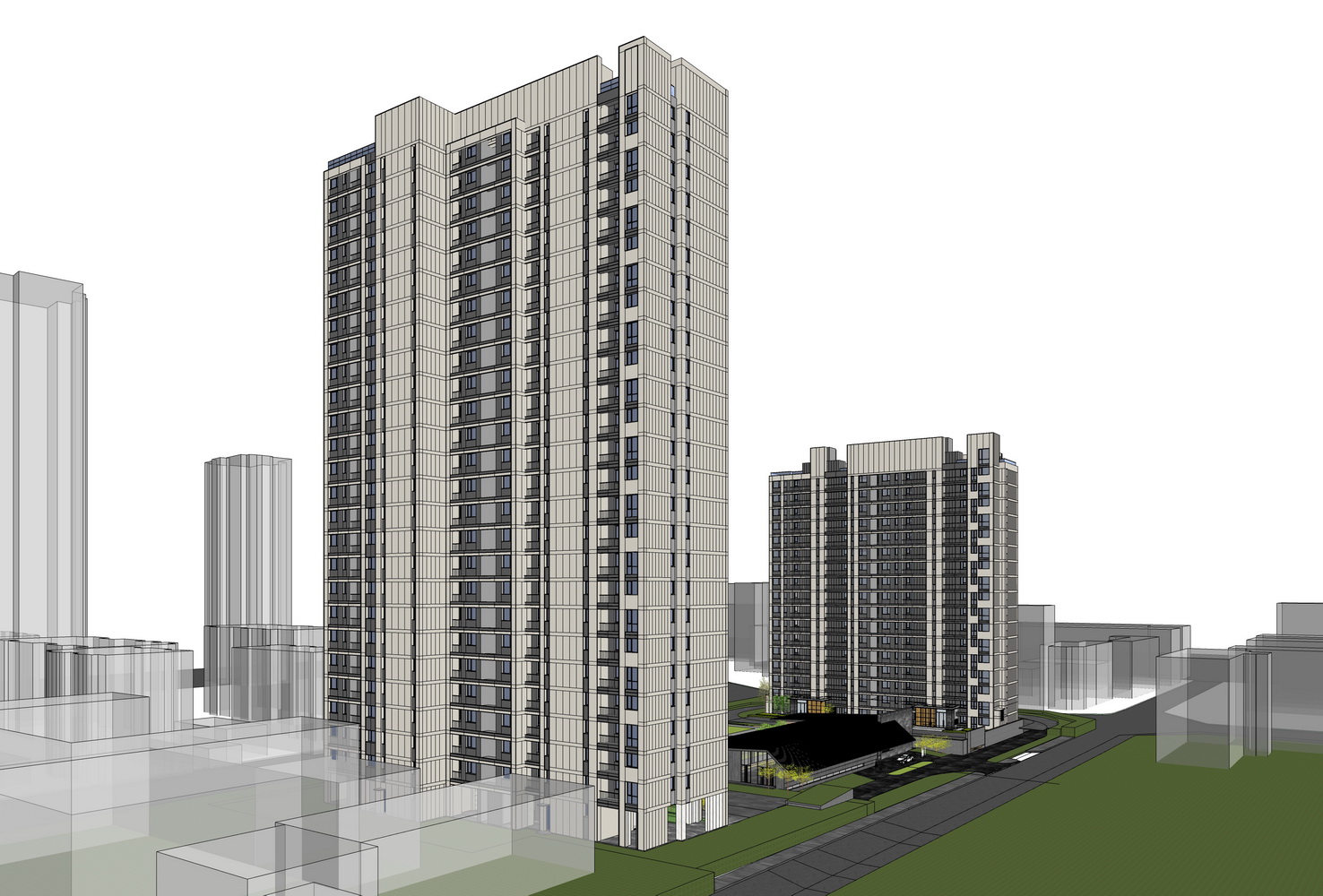 万科高层住宅SU模型-5