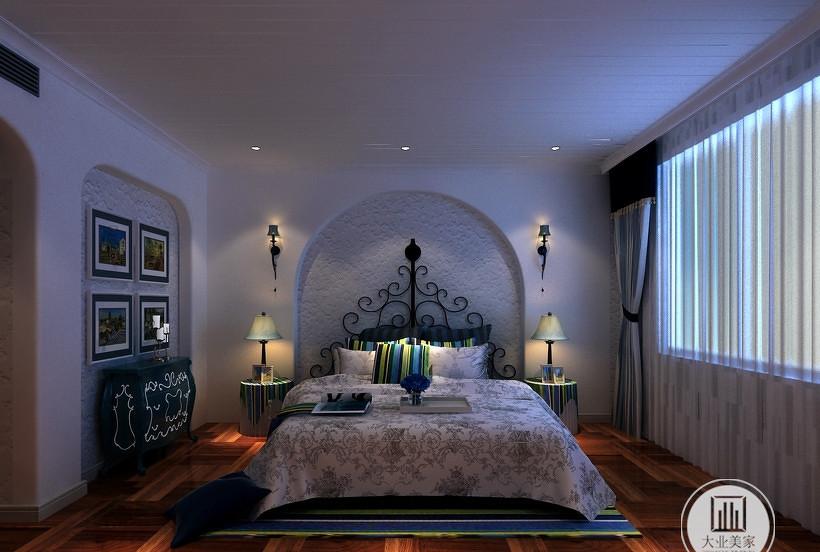 300 平米地中海风格家装设计,色彩丰富,空间利用极致-8