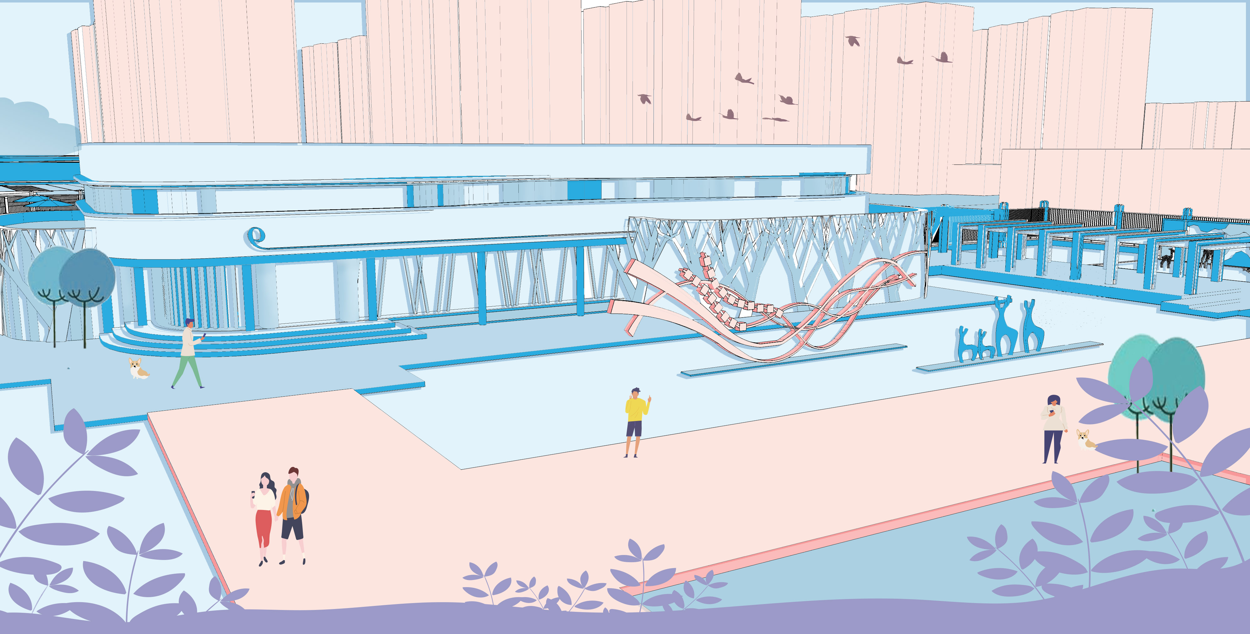 景观设计插画风格作品集 2-22