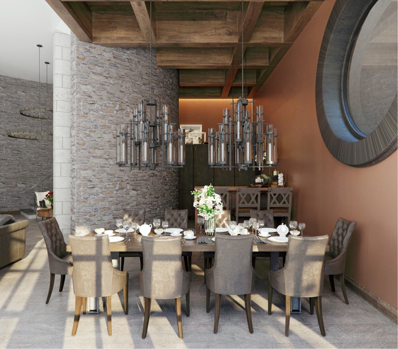 The interiors of the country residence of 1000 m  in Tbilisi Alexandra Fedorova-2