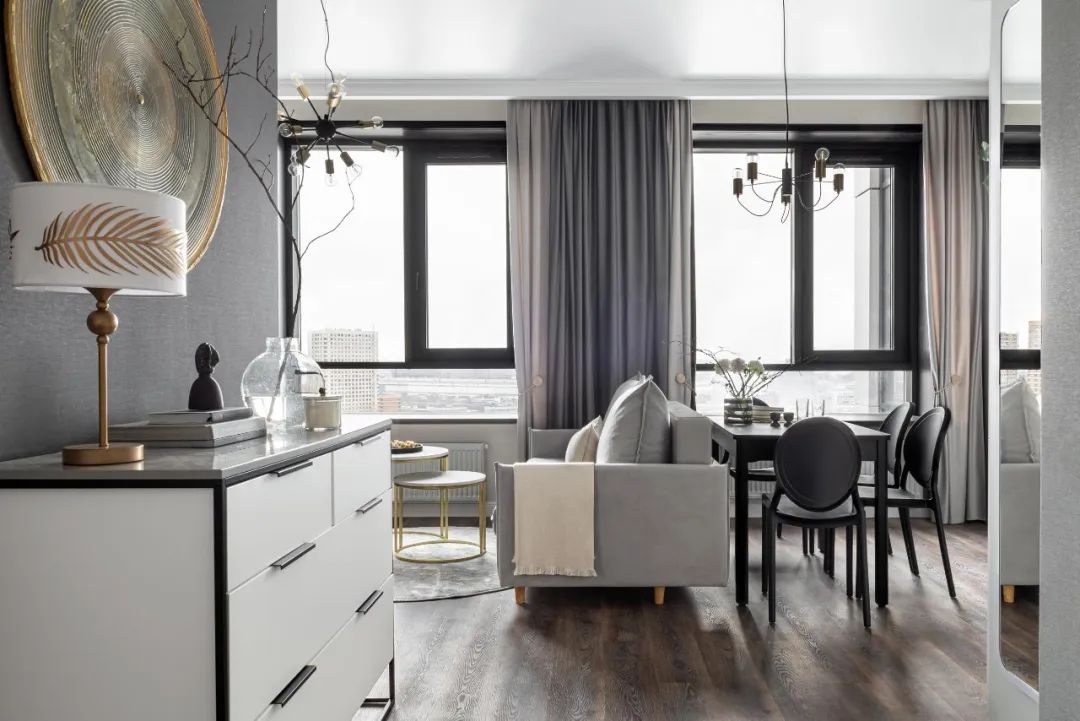 40㎡灰色小公寓设计丨Alana Kalabekova-5