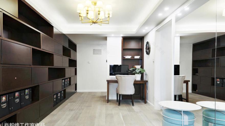 温馨北欧风,家庭娱乐室与工作区的完美融合-14