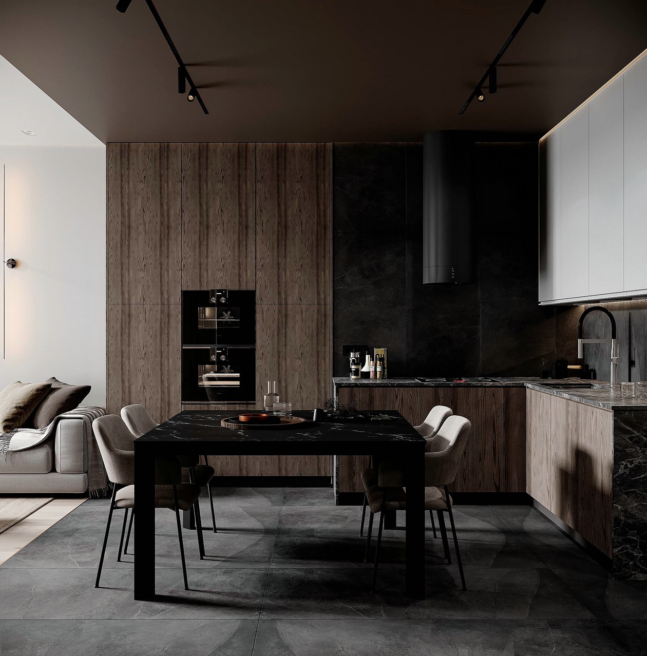 现代深色公寓 质感简约！-7